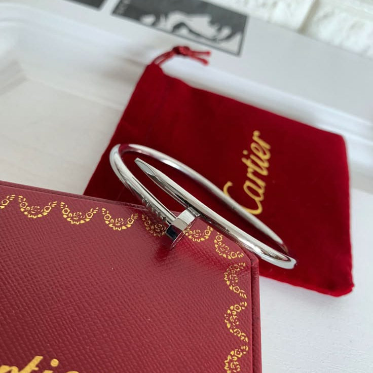 Silver Cartier Nail Bracelet