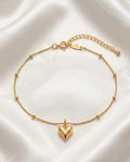 18K Gold Heart Charm Bracelet