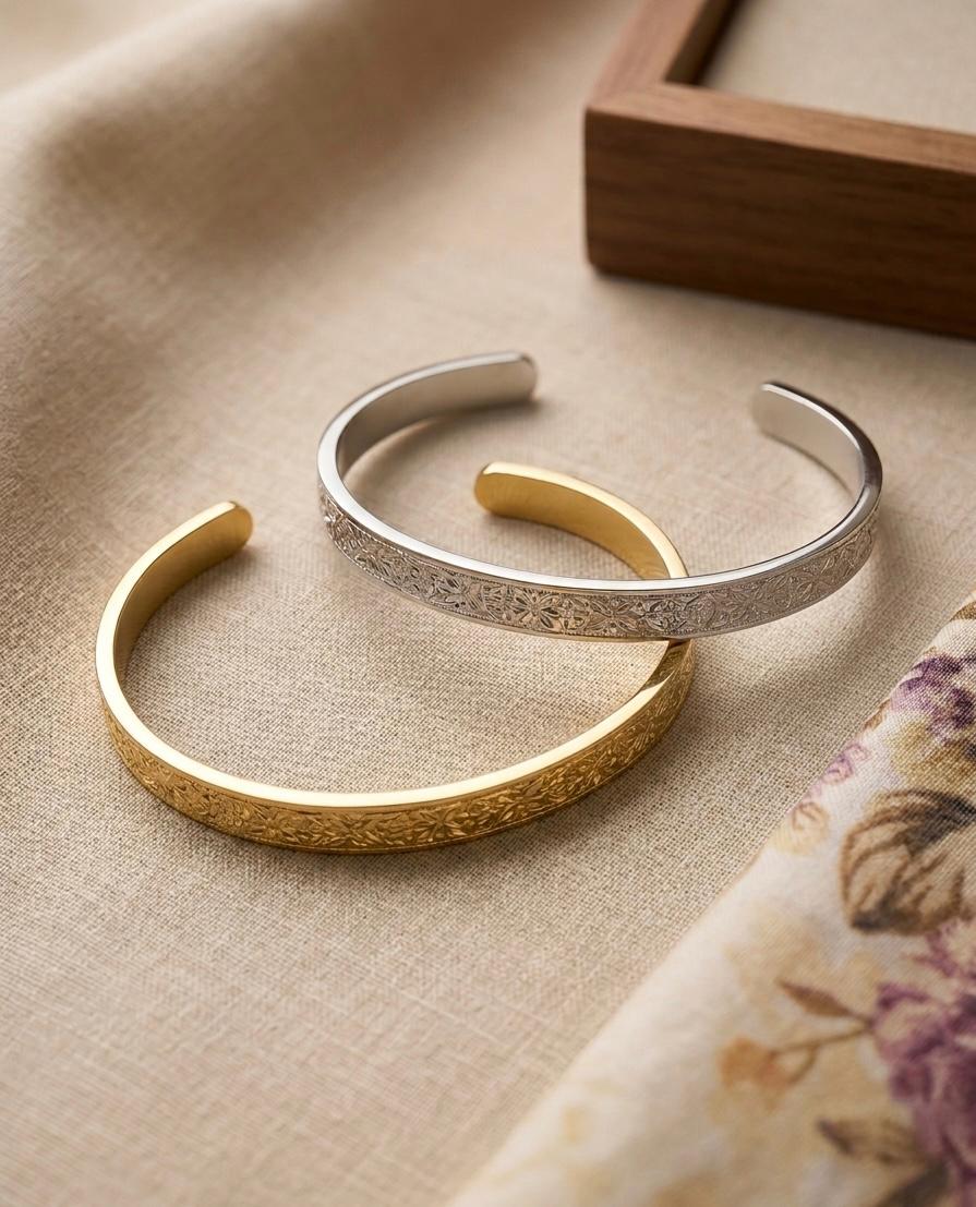 Gold And Silver Cuff Bracelet