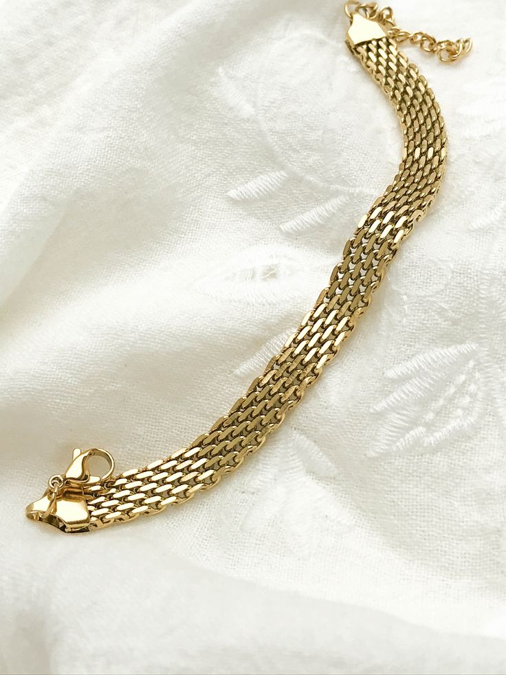The Golden Mesh Statement Bracelet